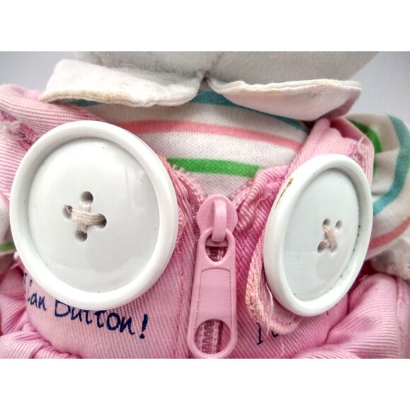 Precious Moments Bunny Plush Yes I Can 2003 Vintage Enesco Learn Button Zip Tie - Picture 8 of 14